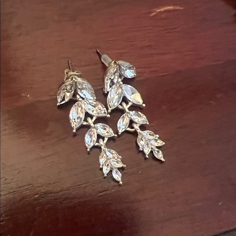⭐️Elegant Silver Leaf Drop Earrings